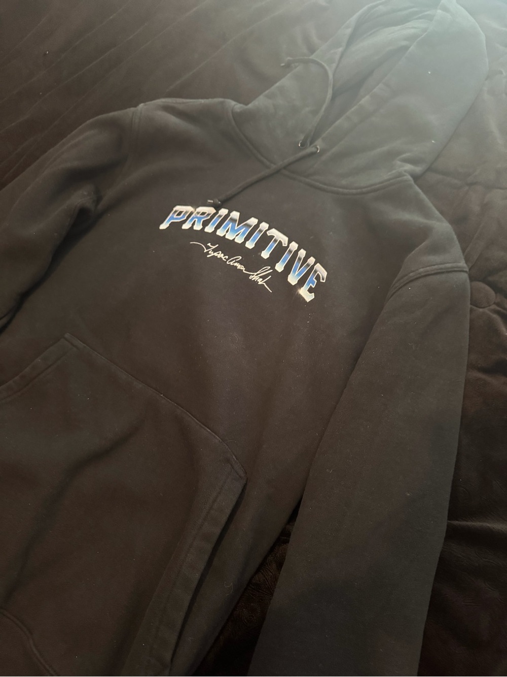 Primitive Black Crewneck Sweatshirt with Blue Logo